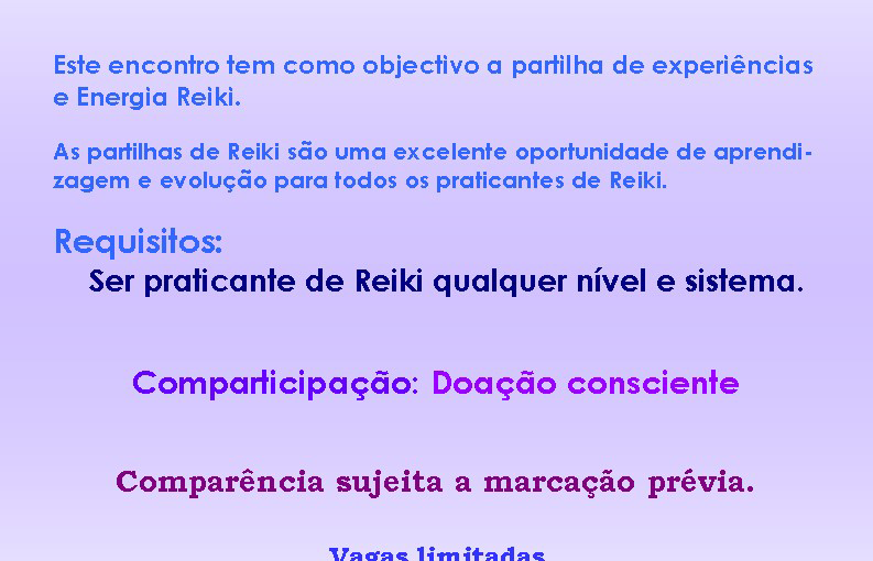 Partilha de Reiki – Núcleo APR de Reiki de Vila Nova de Gaia