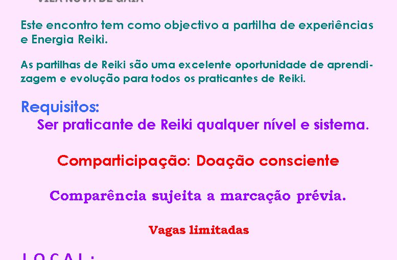 Partilha de Reiki – Núcleo APR de Reiki de Vila Nova de Gaia